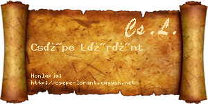 Csépe Lóránt névjegykártya