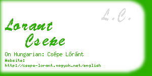 lorant csepe business card